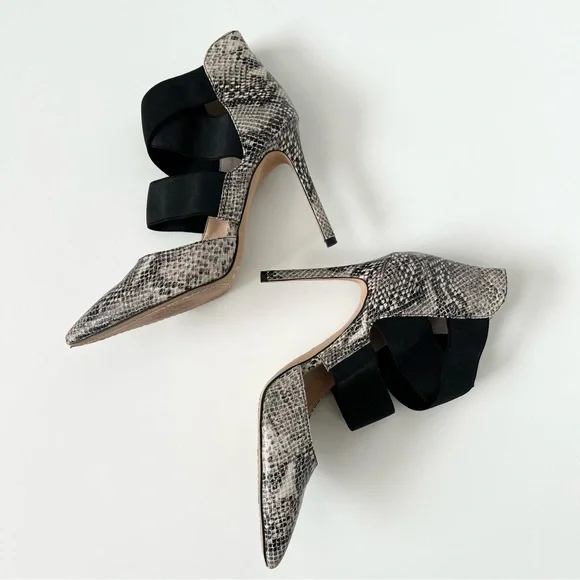 Vince Camuto Nigel Snake print pointed toe stiletto heels Leather heels Size 9 - Picture 6 of 10